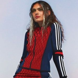 Adidas Originals x Paolina Russo knitted logo zip-through jacket in color block
